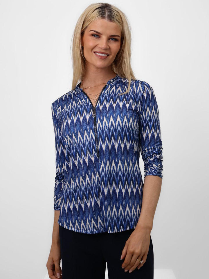 Kate & Pippa Zip Top In Navy-Nicola Ross