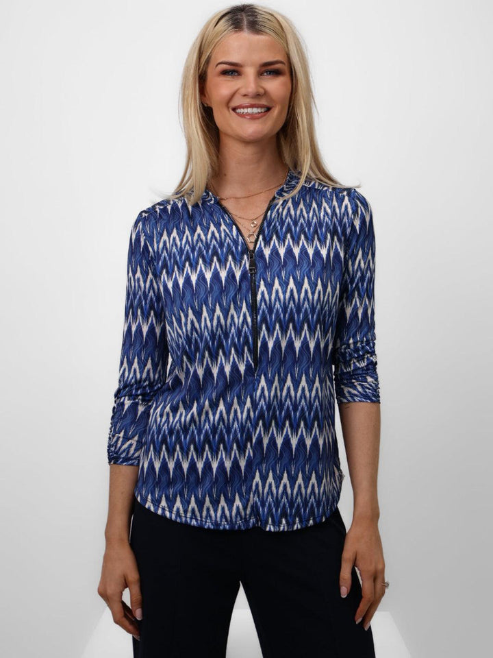 Kate & Pippa Zip Top In Navy-Nicola Ross