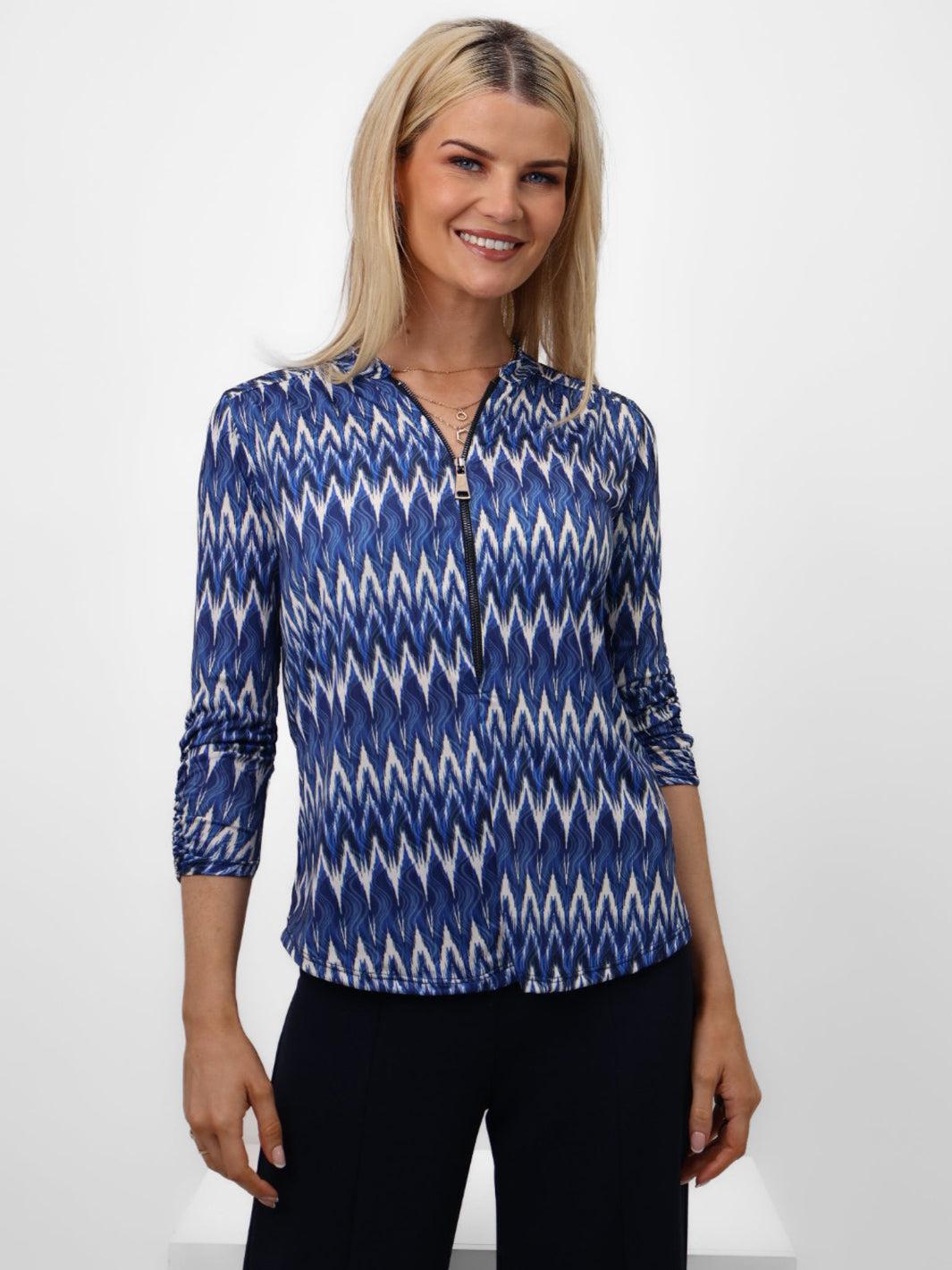 Kate & Pippa Zip Top In Navy-Nicola Ross