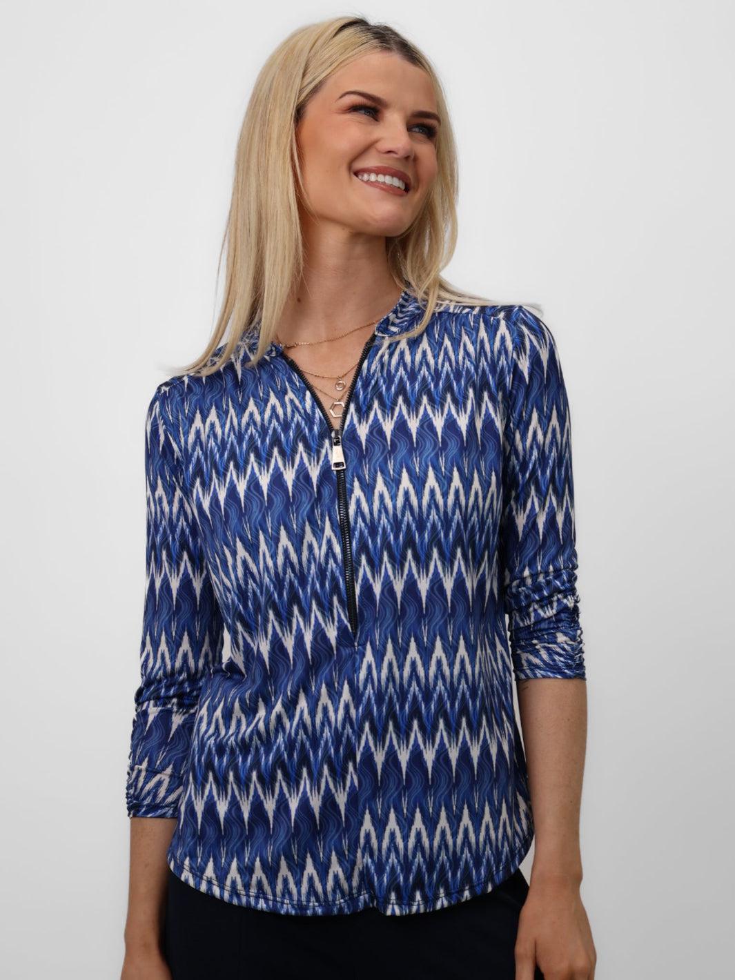 Kate & Pippa Zip Top In Navy-Nicola Ross