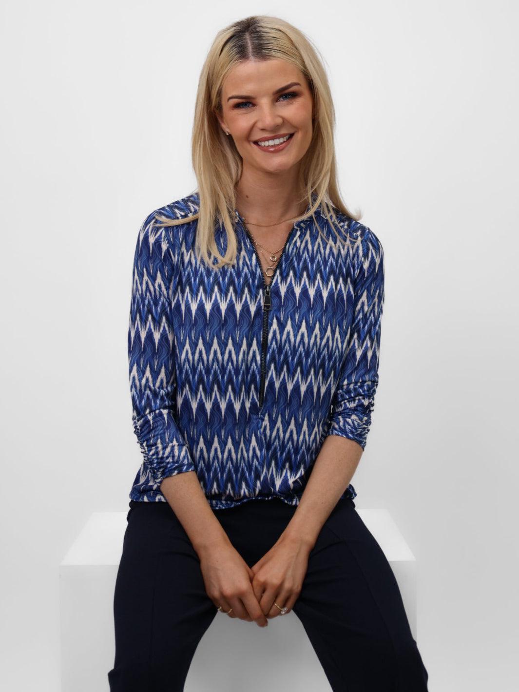 Kate & Pippa Zip Top In Navy-Nicola Ross