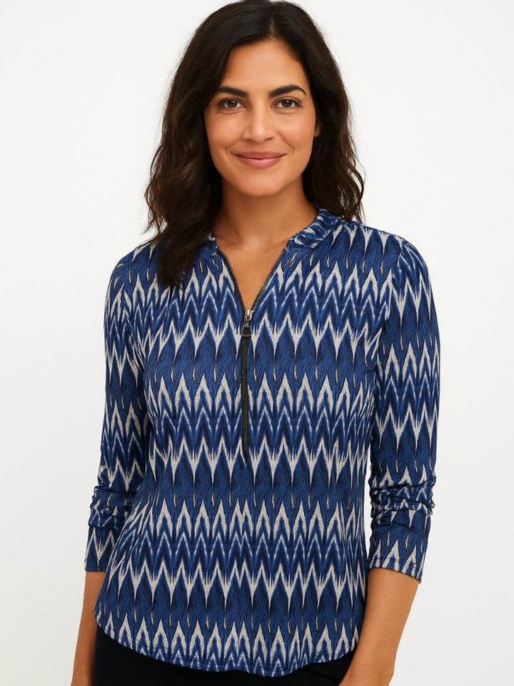 Kate & Pippa Zip Top In Navy-Nicola Ross