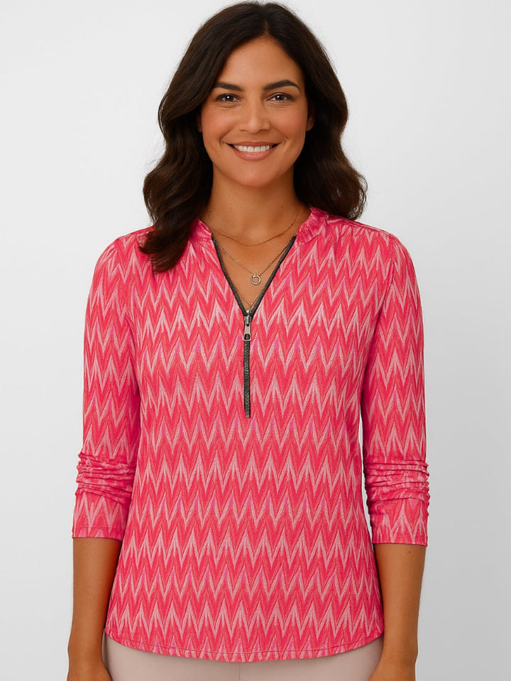 Kate & Pippa Zip Top In Pink-Nicola Ross