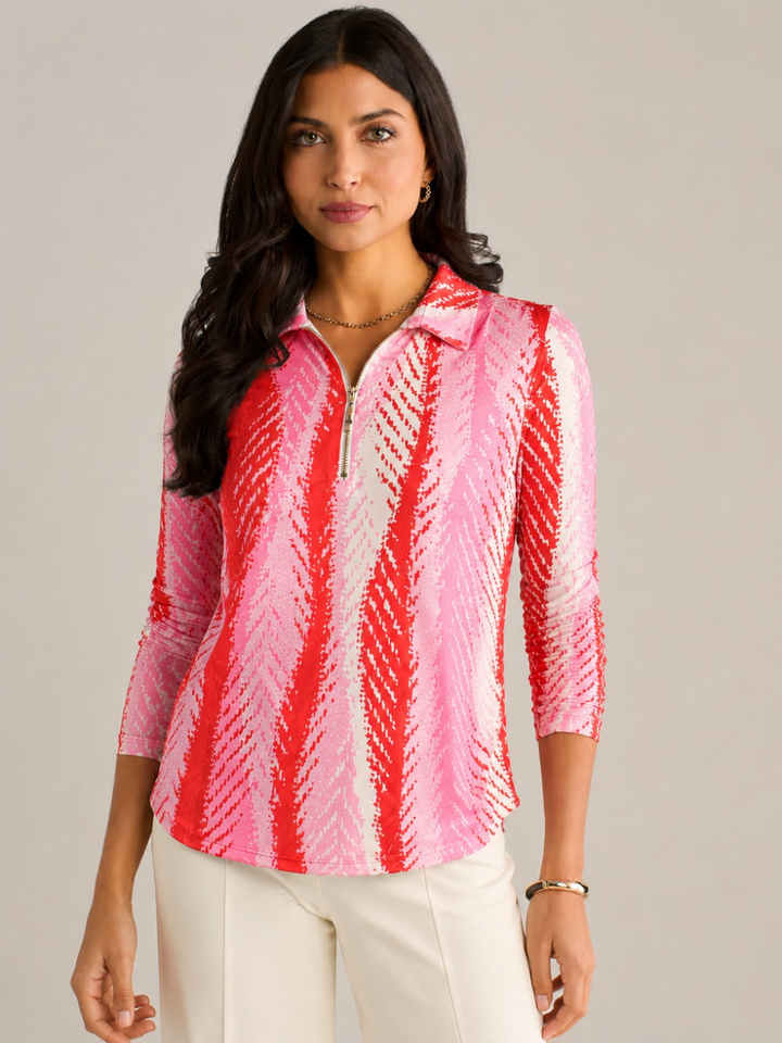Kate & Pippa Zip Top In Red-Nicola Ross