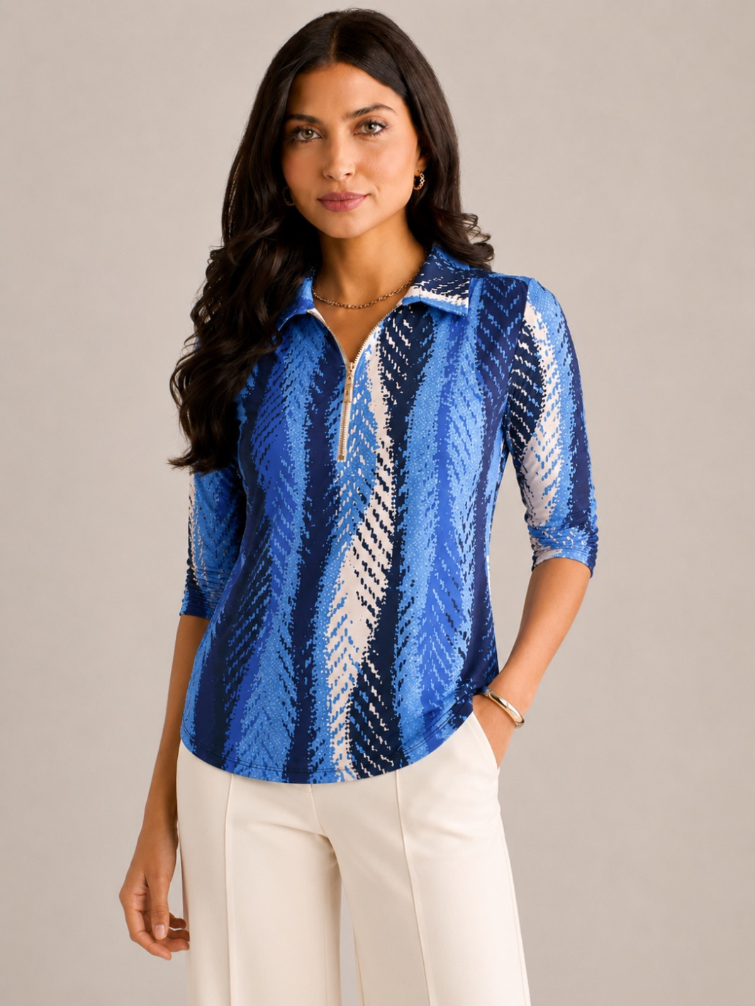 Kate & Pippa Zip Top In Royal Blue-Nicola Ross