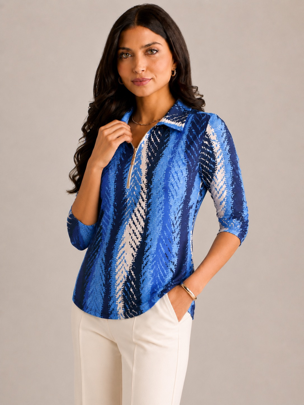 Kate & Pippa Zip Top In Royal Blue-Nicola Ross