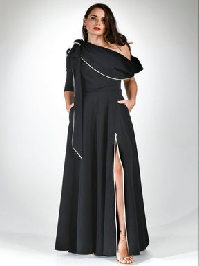 Kevan Jon Constantina Maxi Dress In Black/Ivory-Mother of the bride- mother of the groom -Nicola Ross