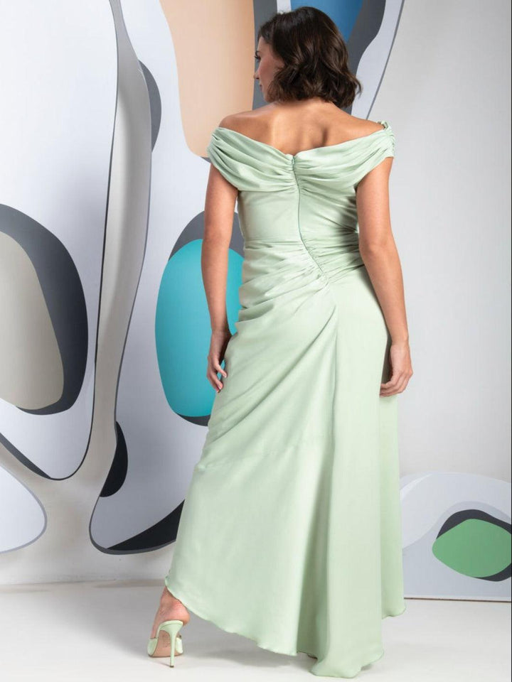 Kevan Jon Eugenia Flare Midi Dress In Mint Green Nicola Ross kevan-jon-eugenia-flare-midi-dress-in-mint-green-nicola-ross