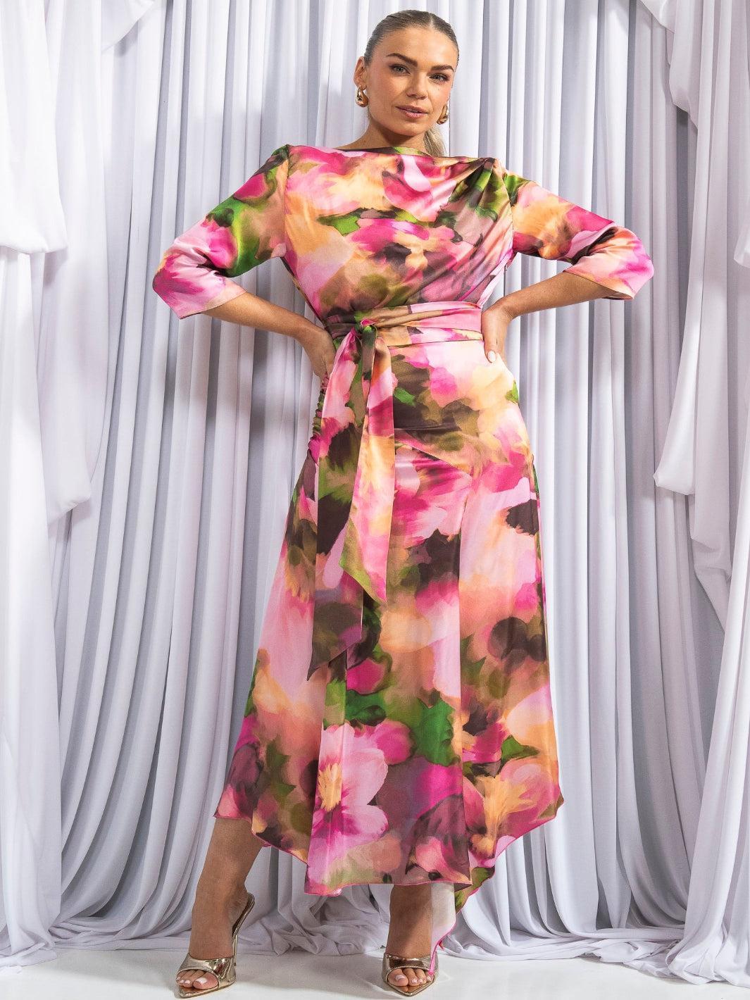 Kevan Jon Fiorella Dotty Dress In Pink-Mother of the bride- mother of the groom -Nicola Ross