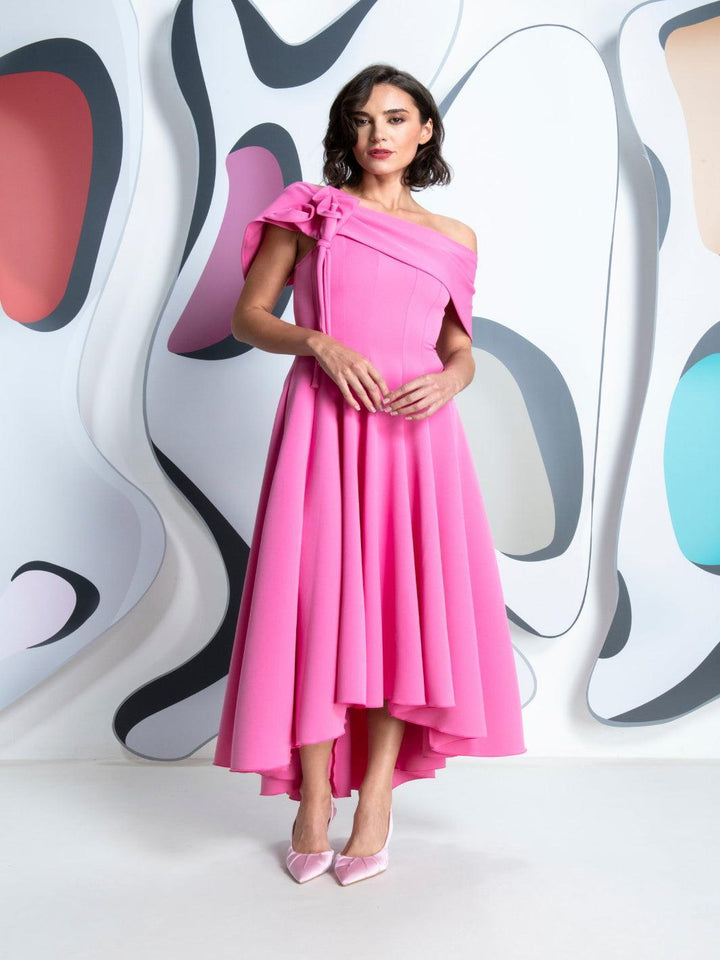 Kevan Jon Kristina Flare Dress In Pink-Mother of the bride- mother of the groom -Nicola Ross