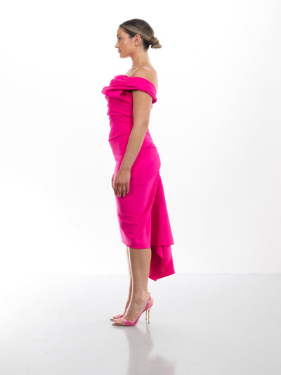 Kevan Jon Sian Drape Dress - Pink-Occasion Wear-Guest of the wedding-Nicola Ross