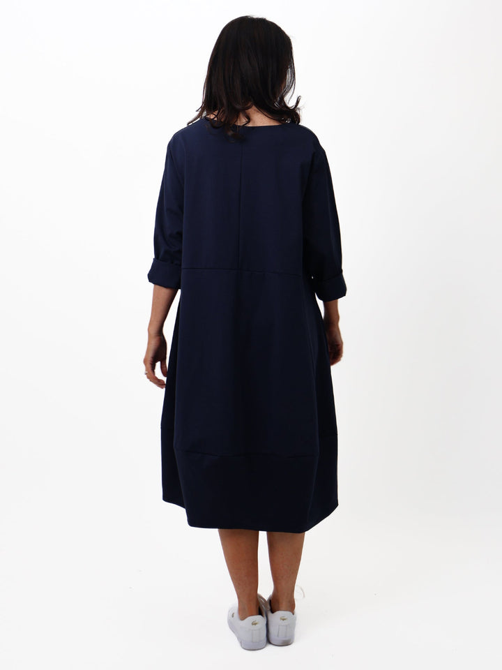 Lil Jen Anastasia Midi Dress In Navy-Nicola Ross
