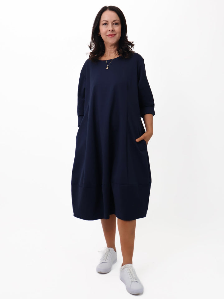 Lil Jen Anastasia Midi Dress In Navy-Nicola Ross