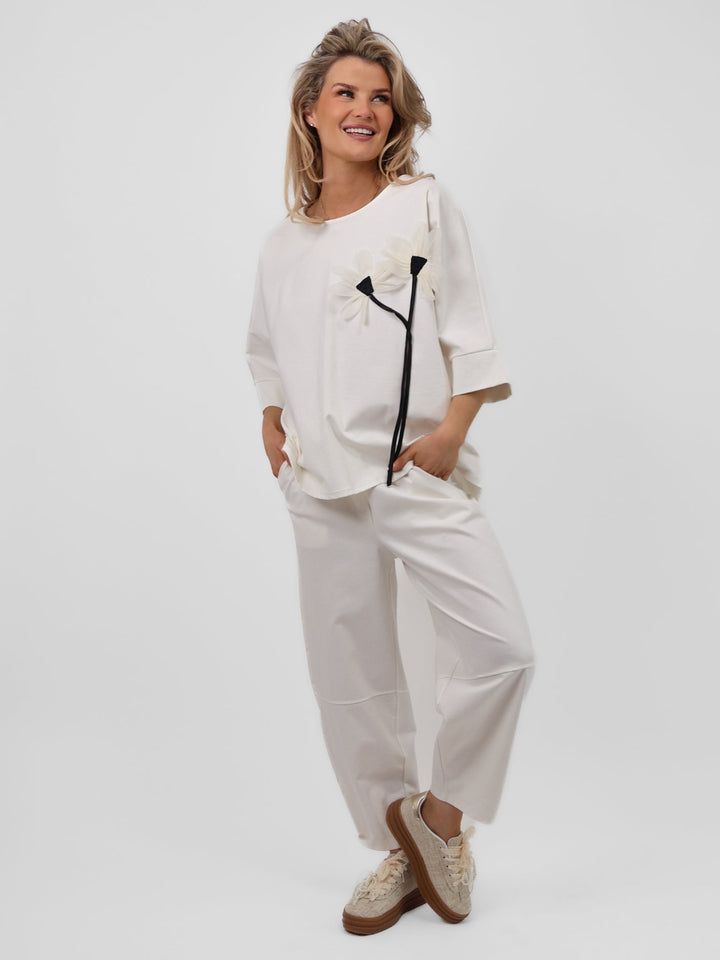 Lil Jen Aria Trousers In Cream-Nicola Ross