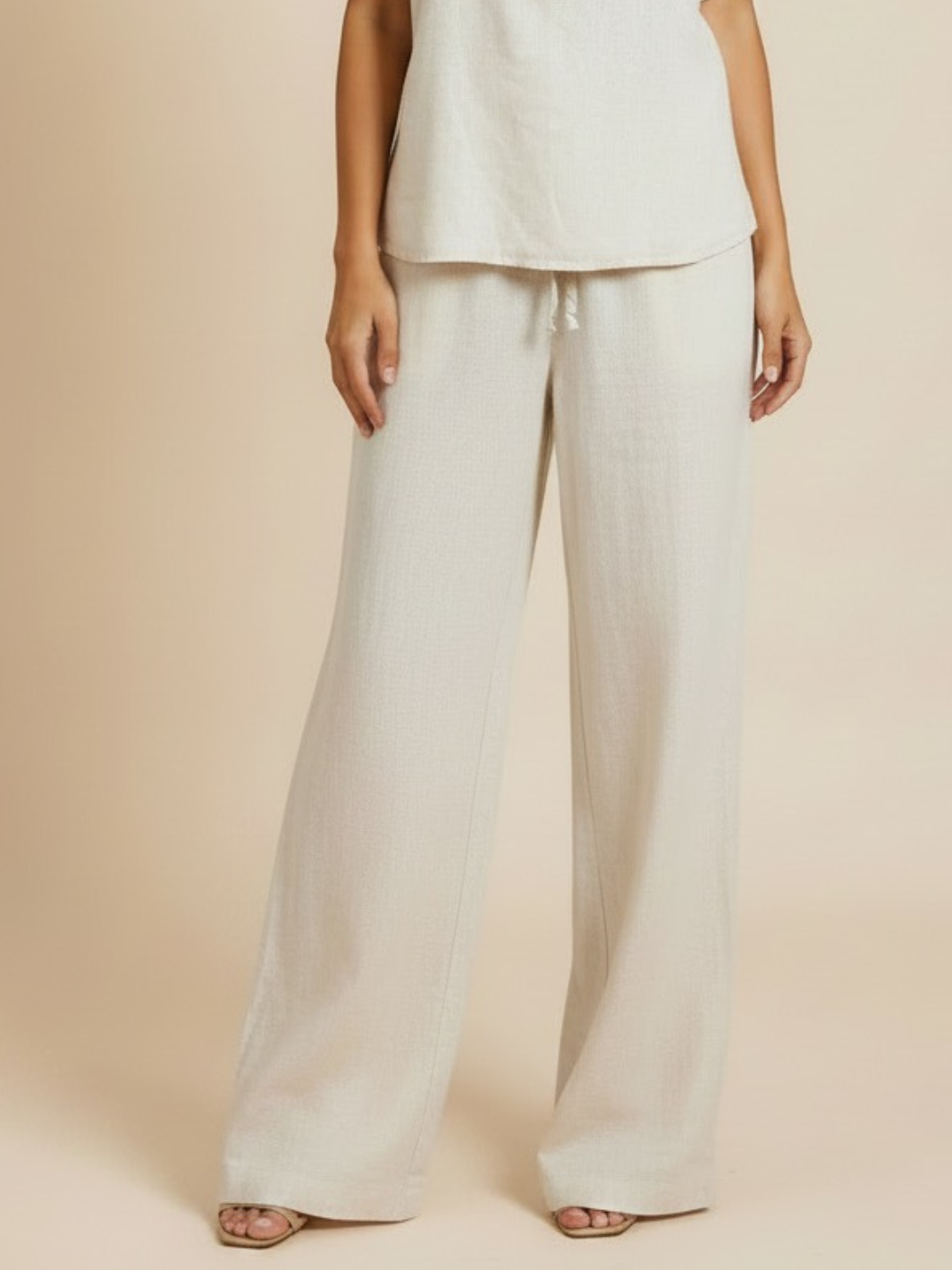 Lil Jen Billie Linen Trousers In Cream-Nicola Ross