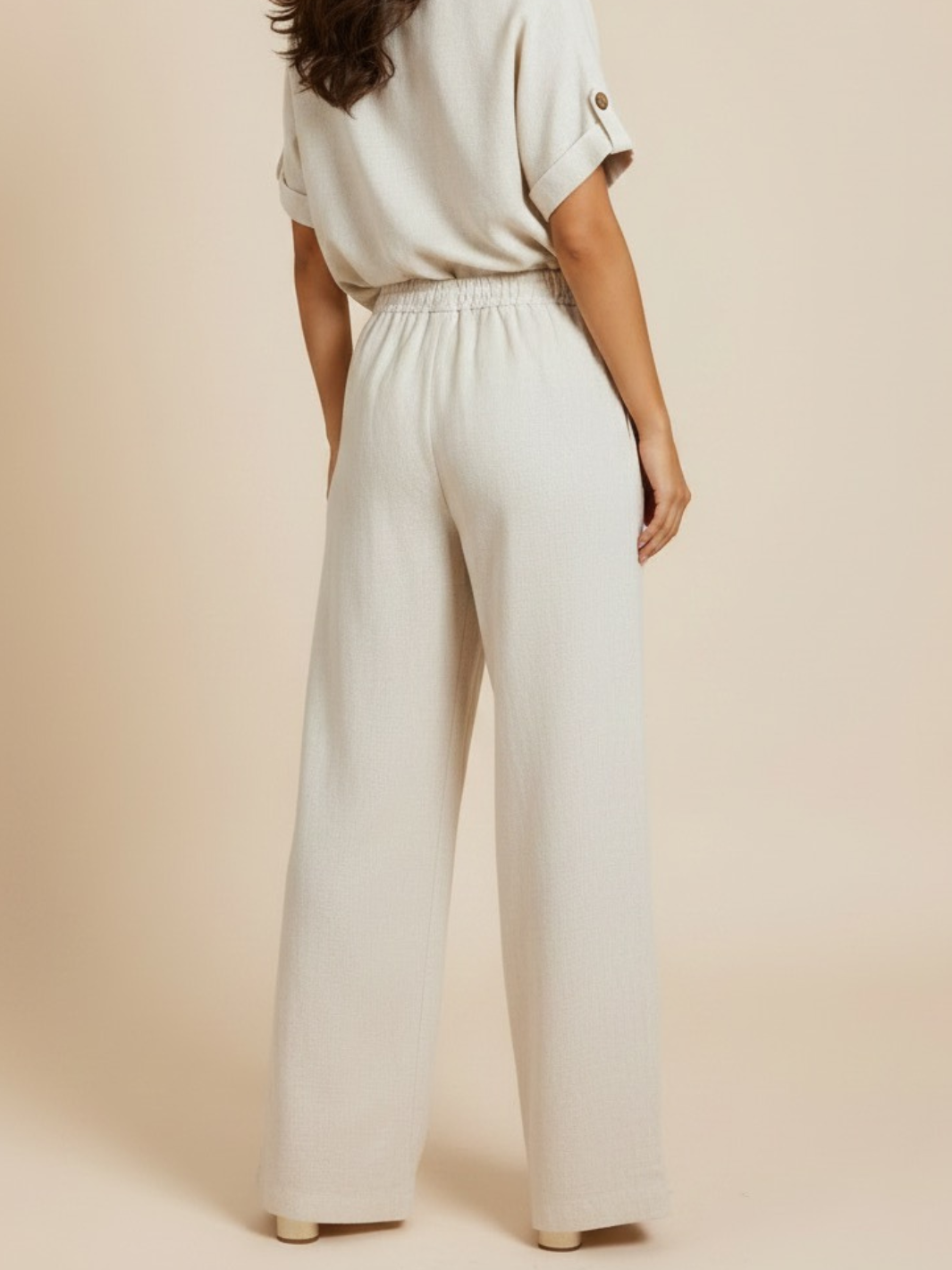 Lil Jen Billie Linen Trousers In Cream-Nicola Ross
