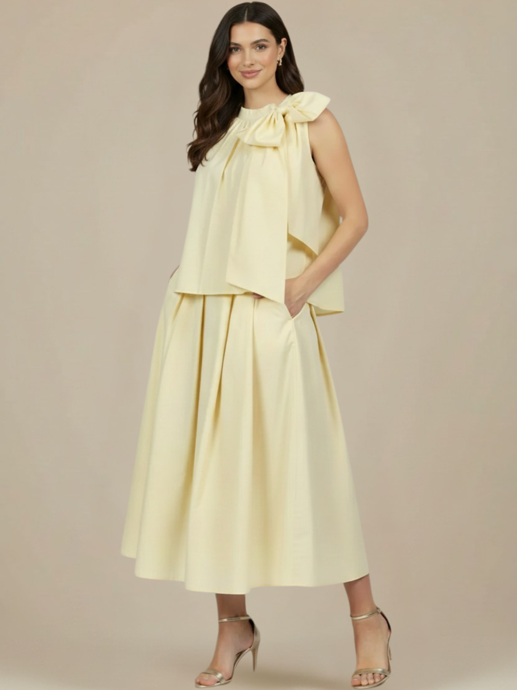 Lil Jen Blair Cotton Skirt In Lemon-Nicola Ross