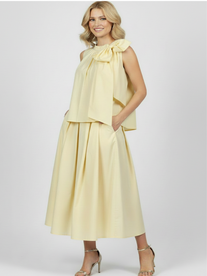 Lil Jen Blair Cotton Skirt In Lemon-Nicola Ross