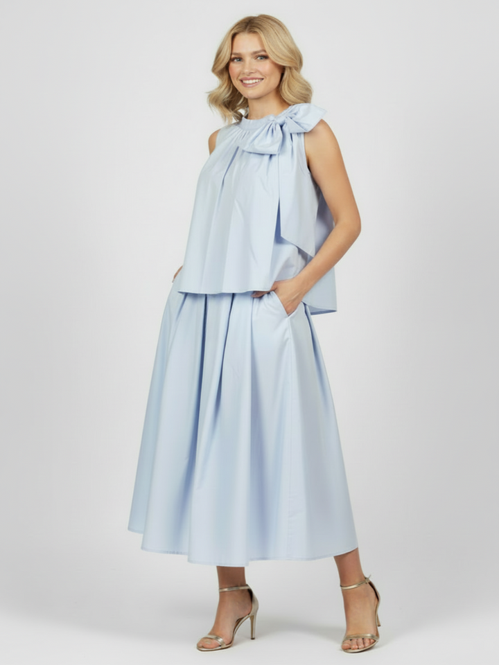 Lil Jen Blair Cotton Skirt In Powder Blue-Nicola Ross
