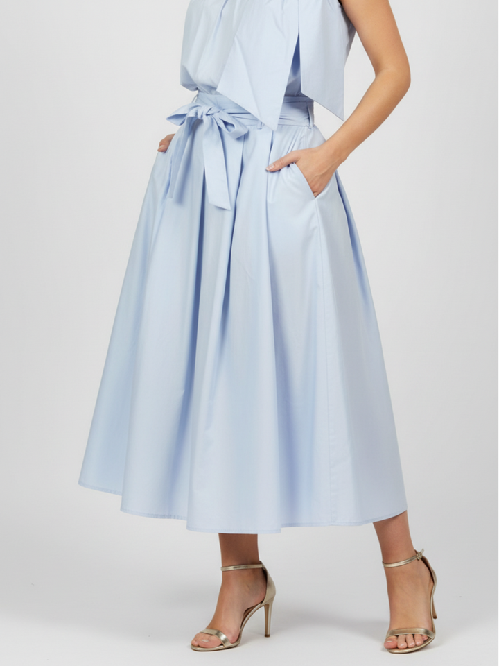 Lil Jen Blair Cotton Skirt In Powder Blue-Nicola Ross