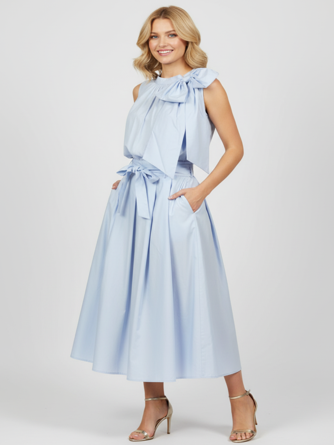 Lil Jen Blair Cotton Skirt In Powder Blue-Nicola Ross