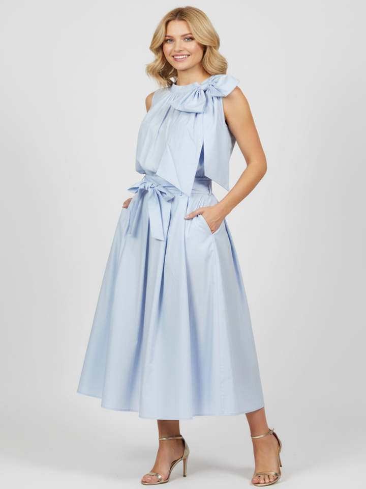 Lil Jen Blair Cotton Skirt In Powder Blue-Nicola Ross