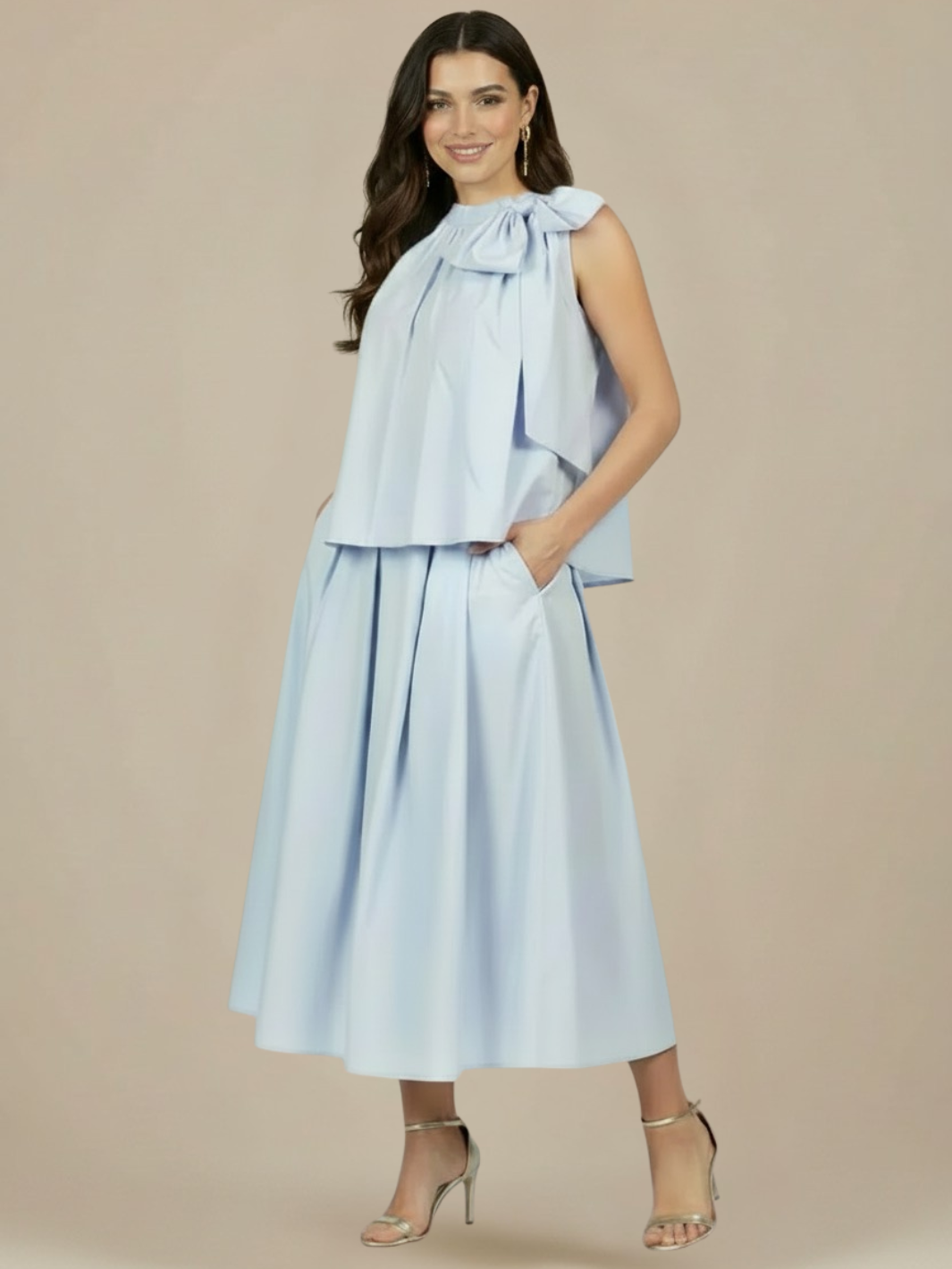 Lil Jen Blair Cotton Skirt In Powder Blue-Nicola Ross
