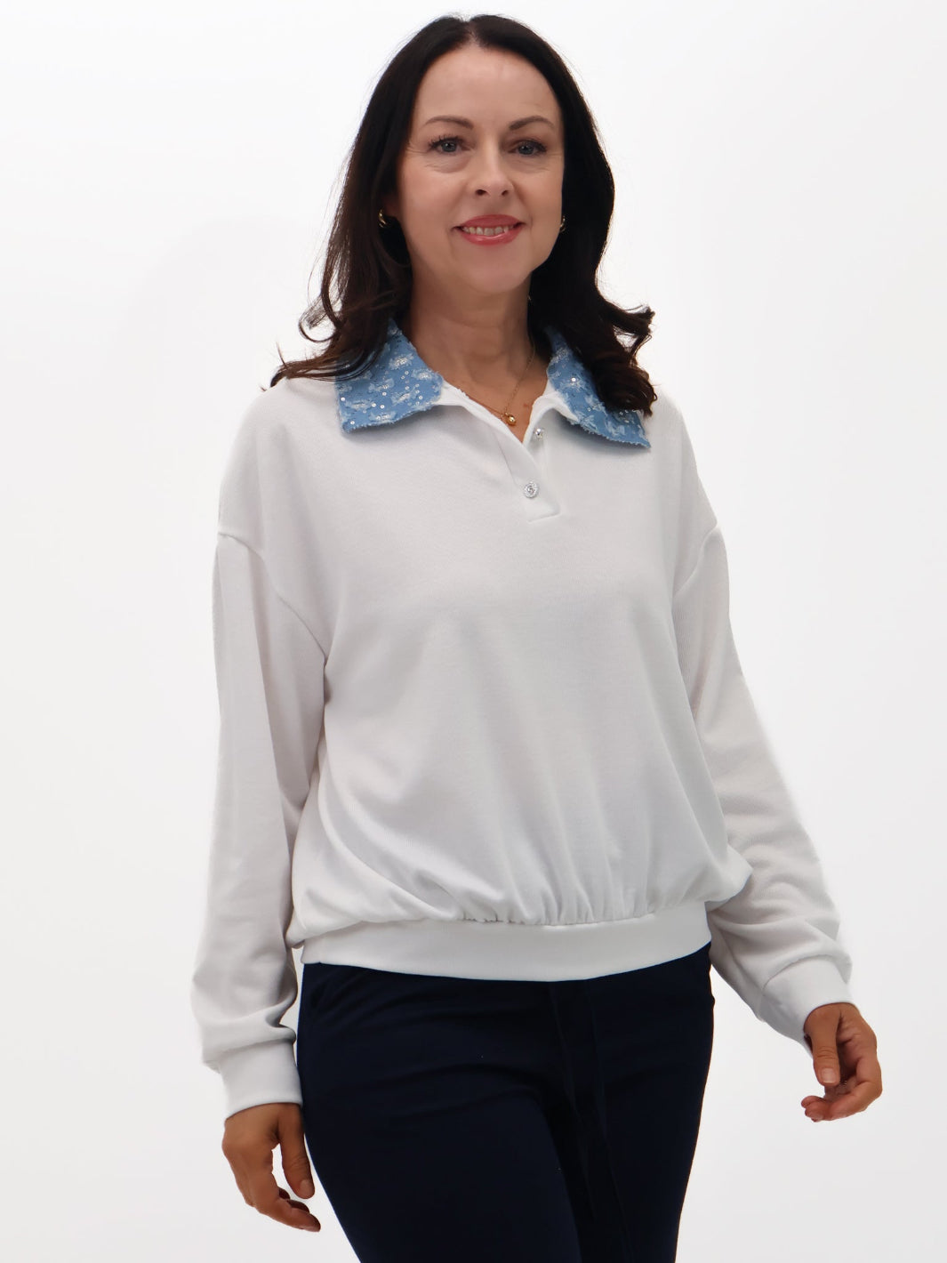 Lil Jen Blossom Top In White-Nicola Ross