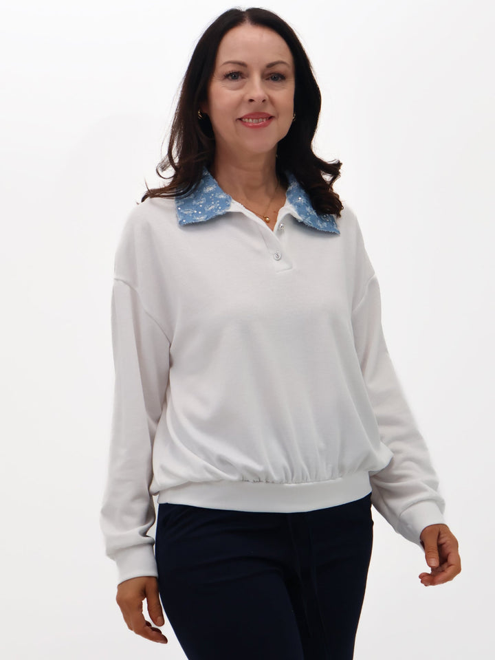 Lil Jen Blossom Top In White-Nicola Ross
