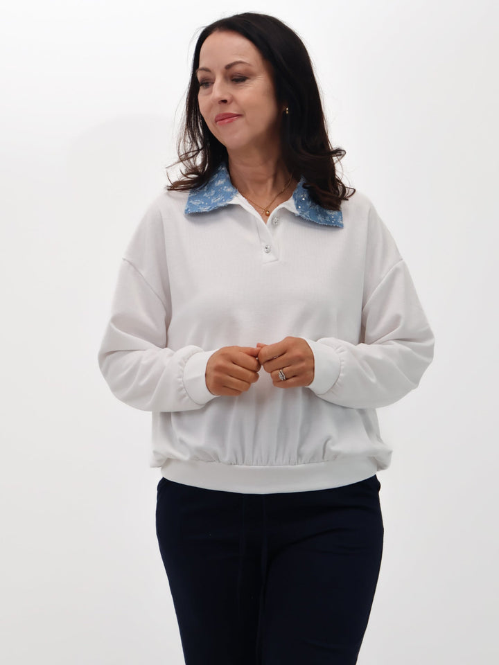 Lil Jen Blossom Top In White-Nicola Ross