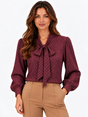 Lil Jen Camille Polka Dot Blouse In Plum Print-Nicola Ross