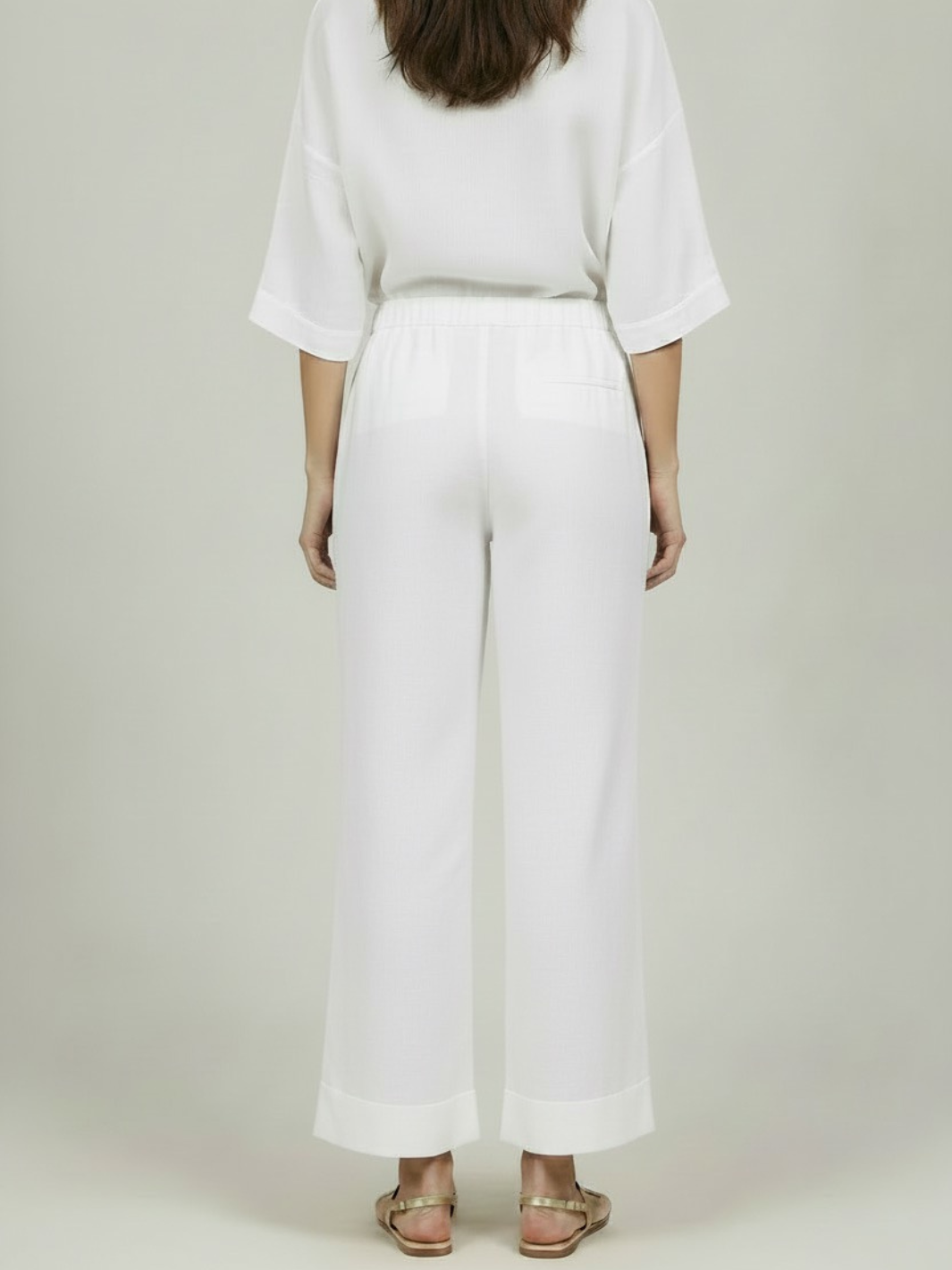 Lil Jen Cody Linen Trousers In White-Nicola Ross