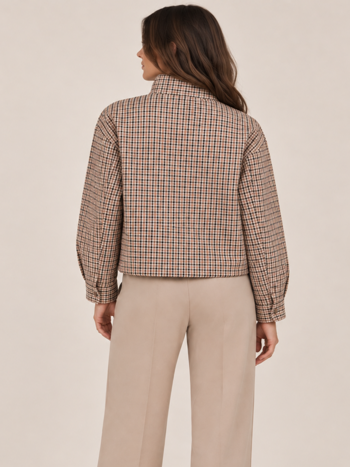 Lil Jen Cotswold Jacket In Beige Check-Nicola Ross