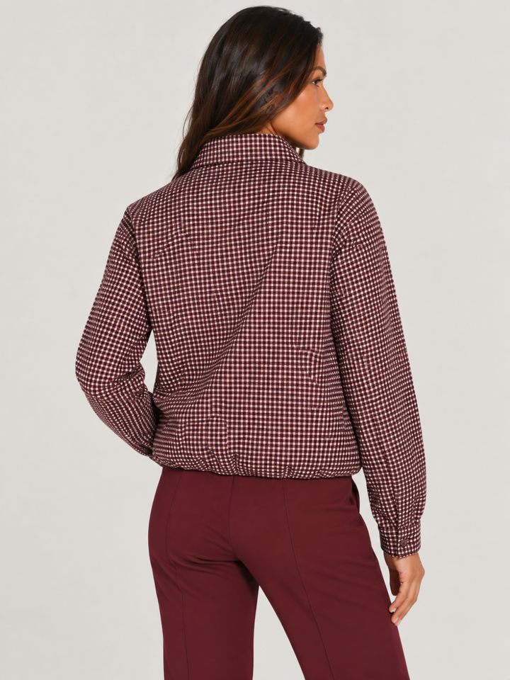 Lil Jen Cotswold Jacket In Mulberry Check-Nicola Ross