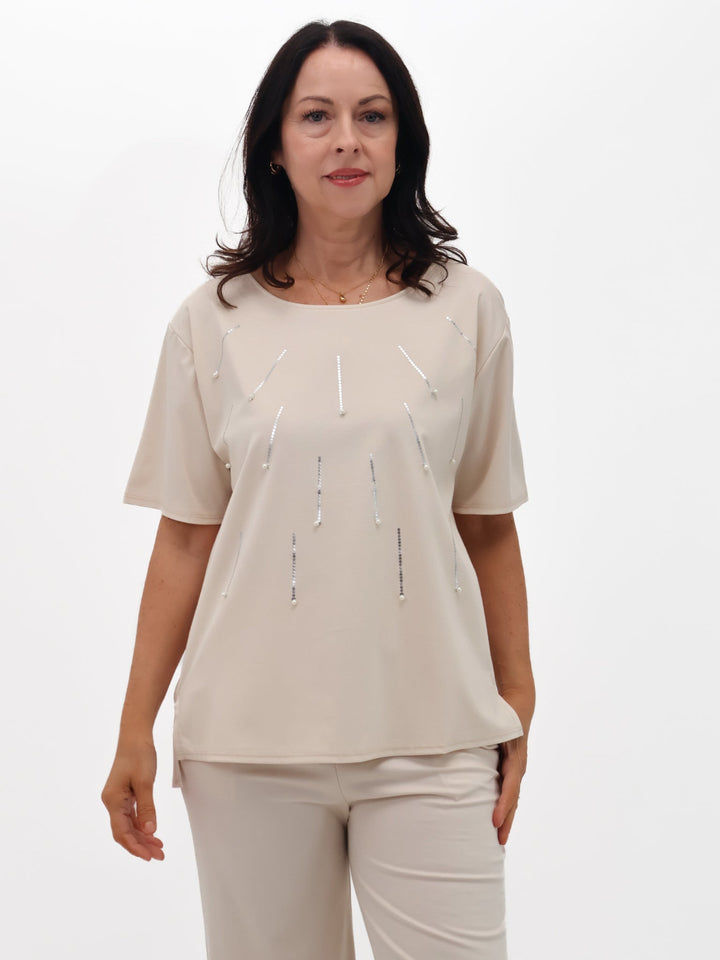 Lil Jen Daisy T-Shirt In Beige-Nicola Ross