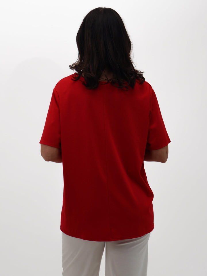Lil Jen Daisy T-Shirt In Red-Nicola Ross