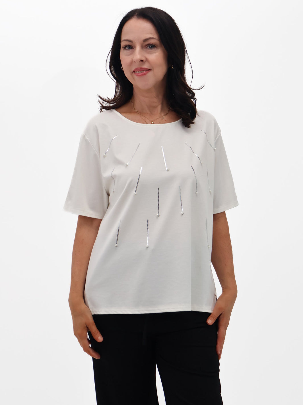 Lil Jen Daisy T-Shirt In White-Nicola Ross