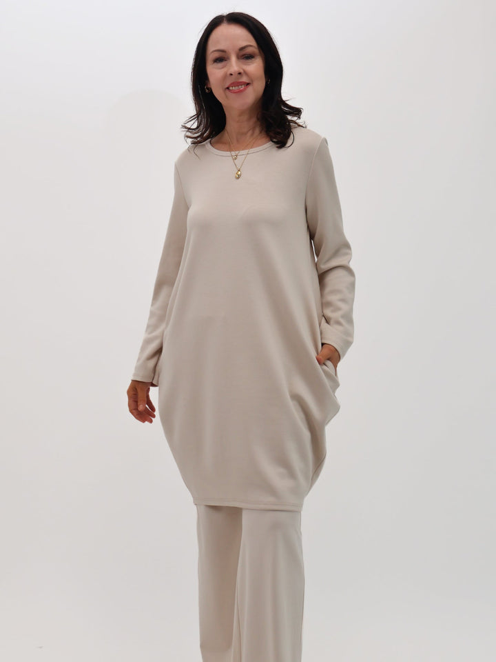 Lil Jen Flora Tunic In Stone-Nicola Ross