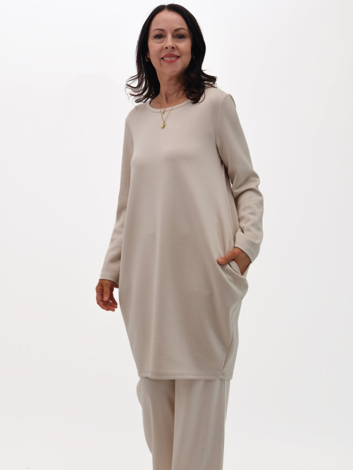 Lil Jen Flora Tunic In Stone-Nicola Ross