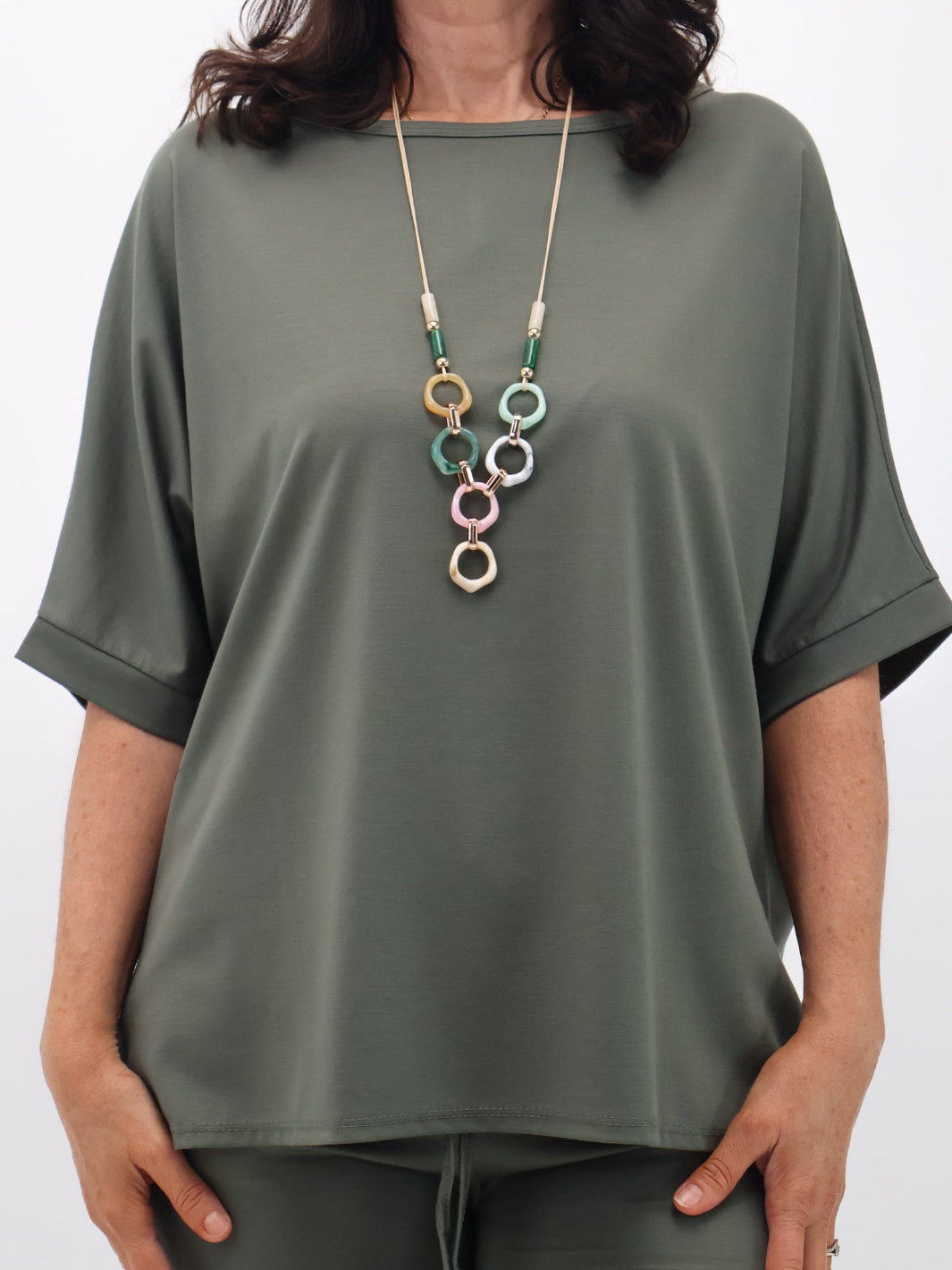 Lil Jen Florence Top In Khaki-Nicola Ross