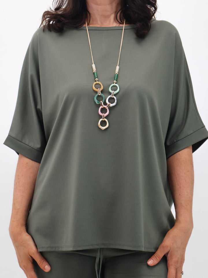 Lil Jen Florence Top In Khaki-Nicola Ross
