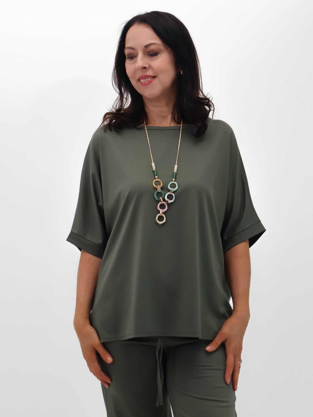 Lil Jen Florence Top In Khaki-Nicola Ross
