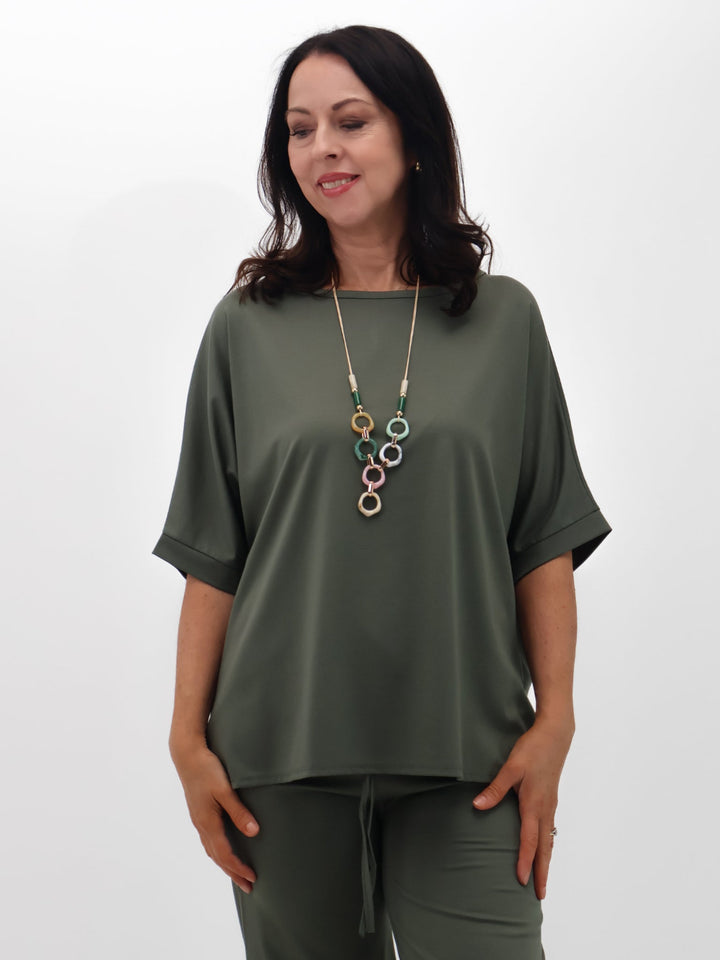 Lil Jen Florence Top In Khaki-Nicola Ross