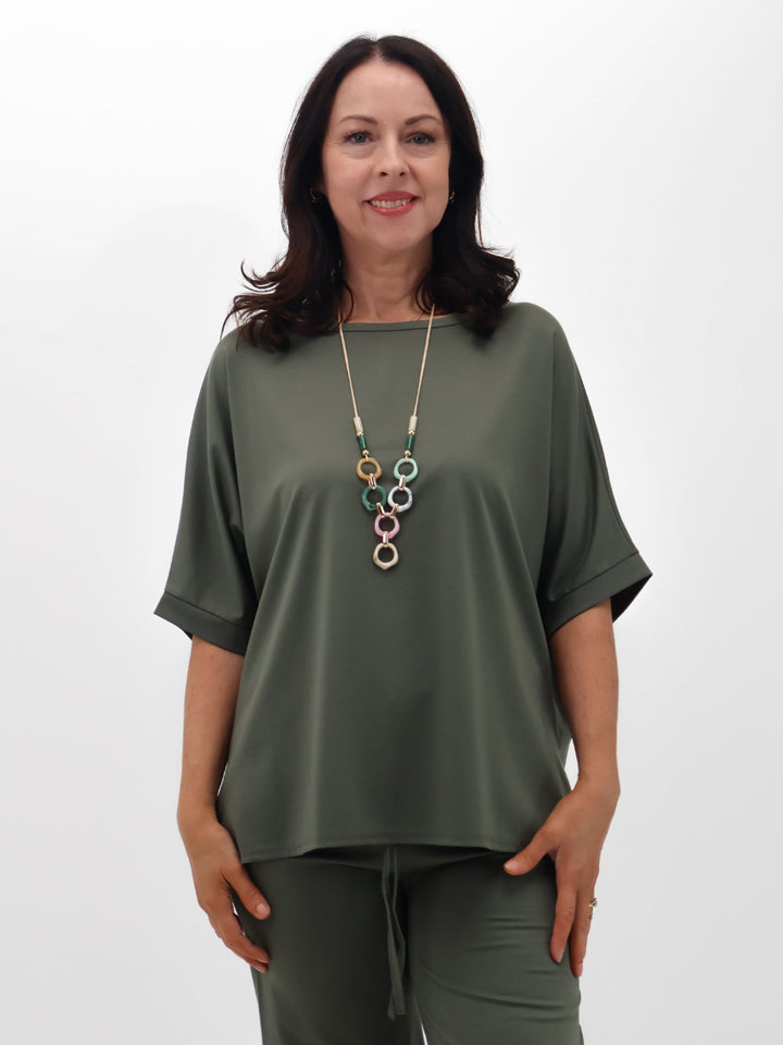 Lil Jen Florence Top In Khaki-Nicola Ross