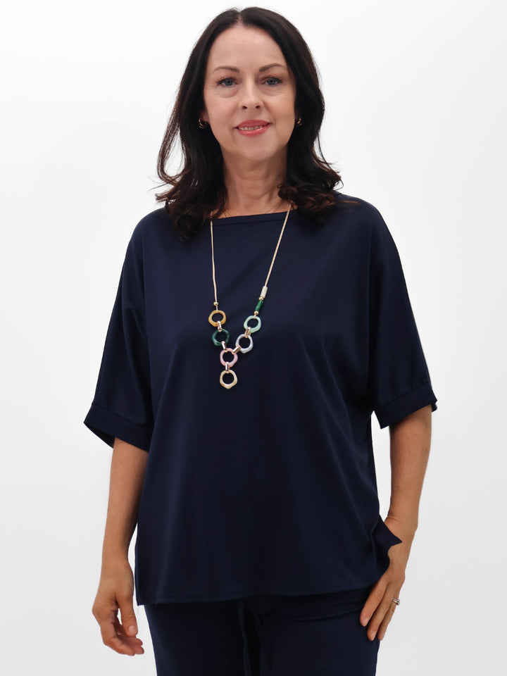 Lil Jen Florence Top In Navy-Nicola Ross