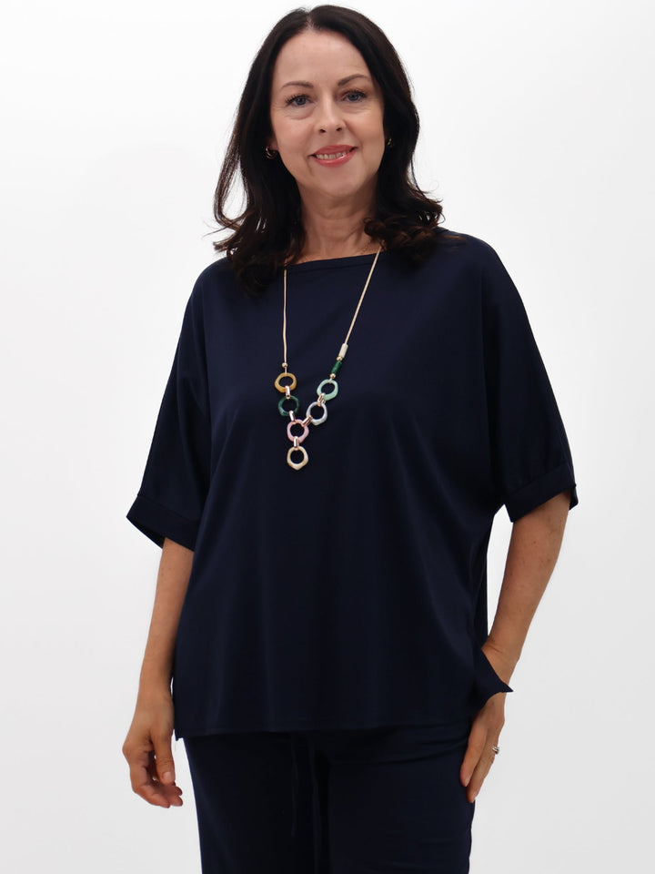 Lil Jen Florence Top In Navy-Nicola Ross