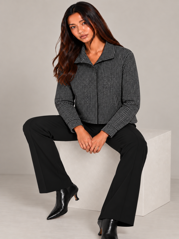 Lil Jen Cotswold Jacket In Black Check-Nicola Ross