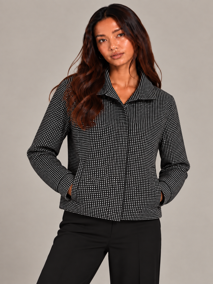 Lil Jen Cotswold Jacket In Black Check-Nicola Ross