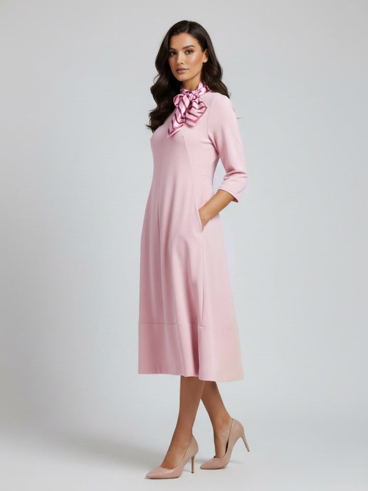 Lil Jen Gia Dress With Neck Scarf In Pink-Nicola Ross