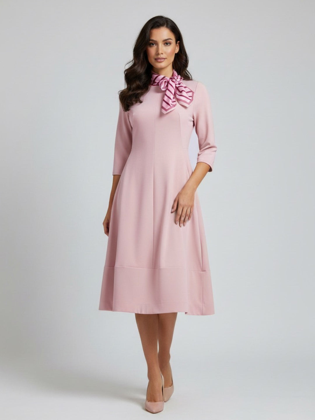 Lil Jen Gia Dress With Neck Scarf In Pink-Nicola Ross